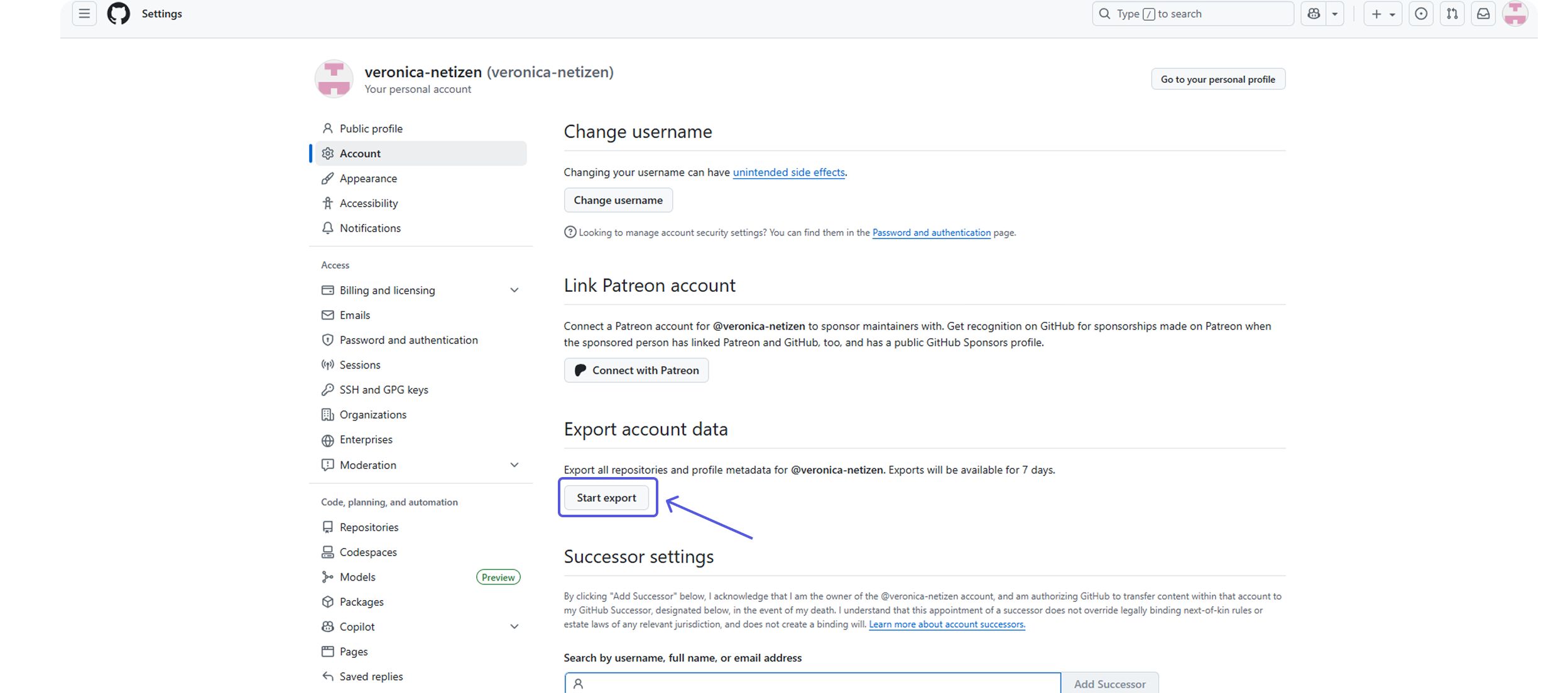 Step 3. Start Data Export